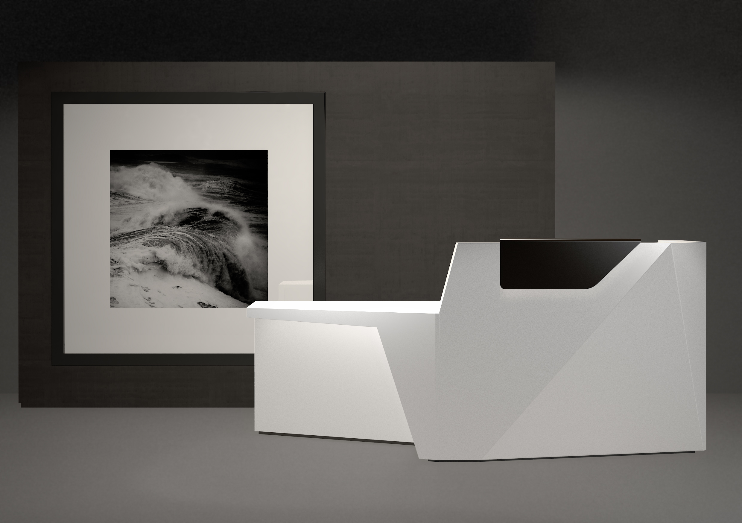 Facet Reception Desk Solid Surface Reception Counter Msl Interiors
