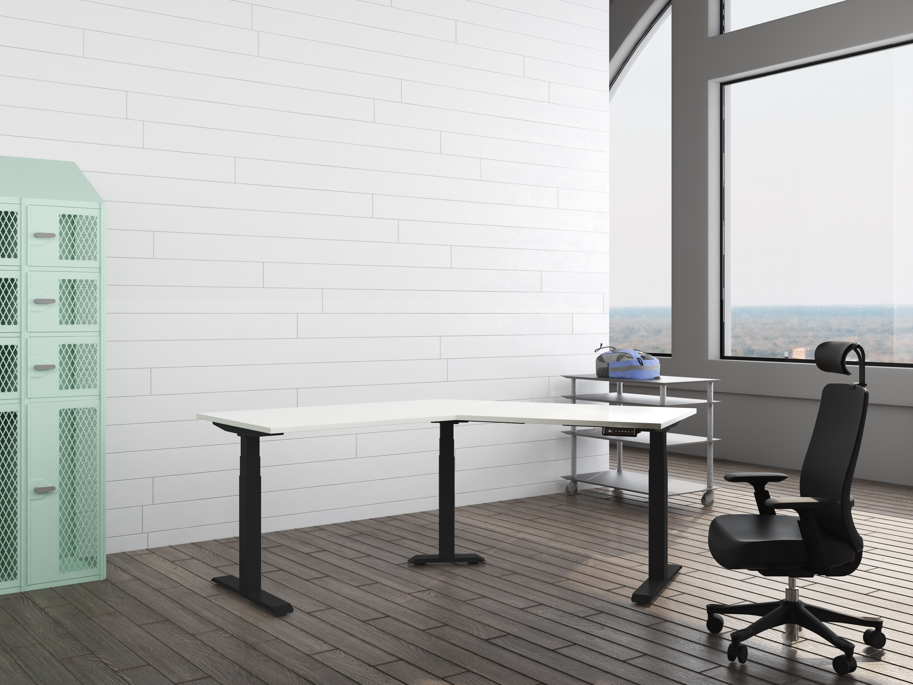 Hex Black frame with white tabletop