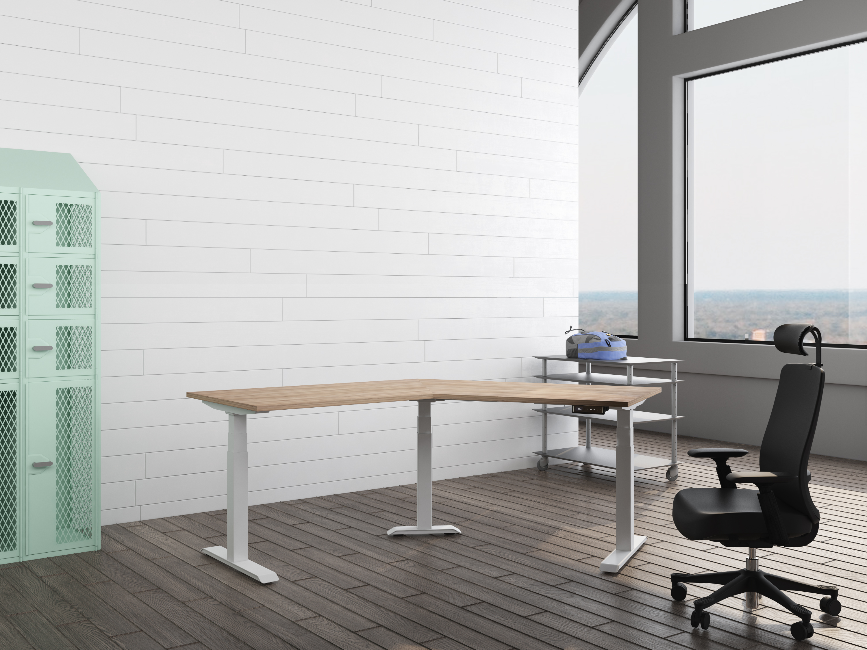 Hex White frame with robson tabletop