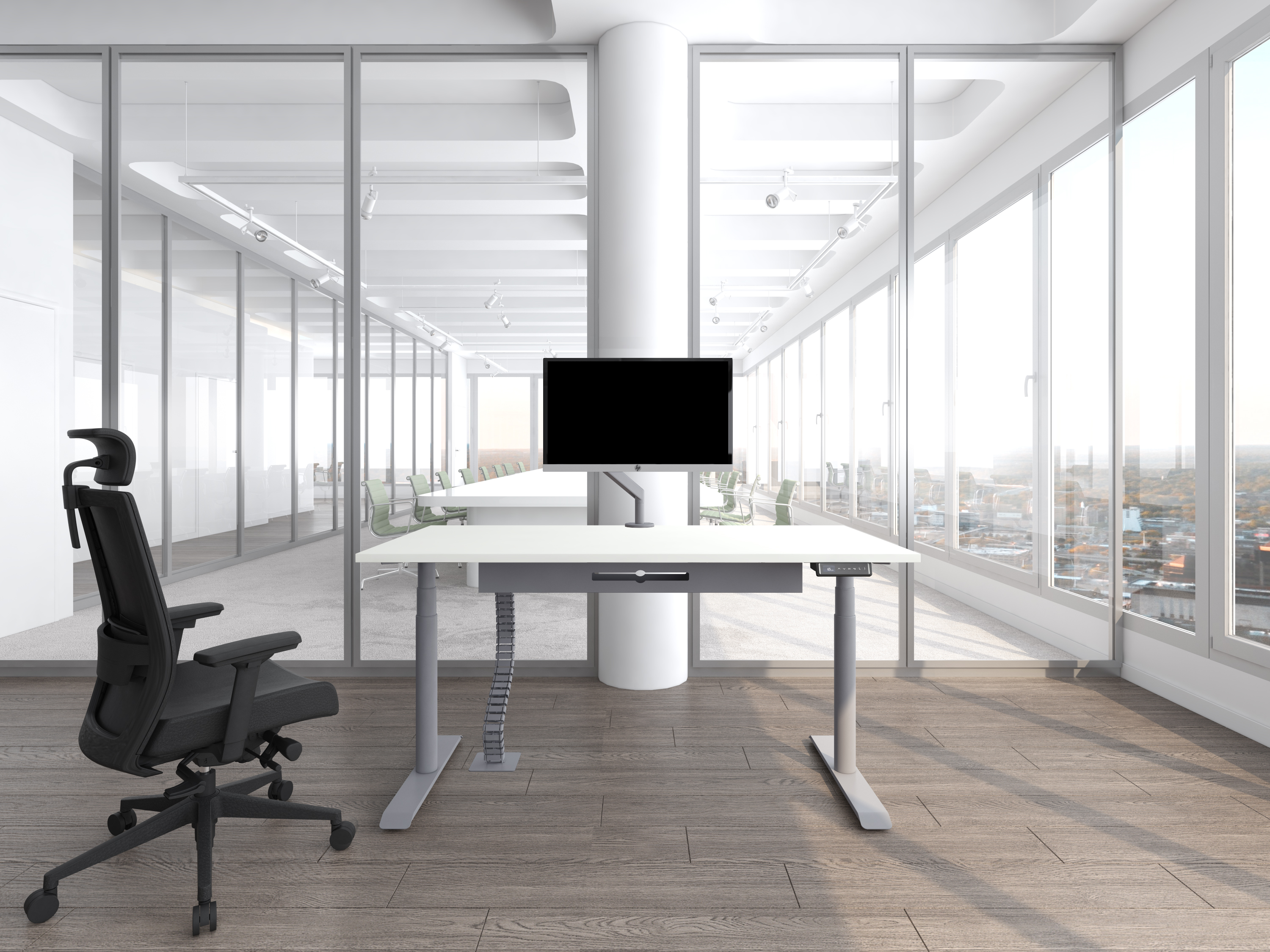 Ring Aluminium frame with white tabletop