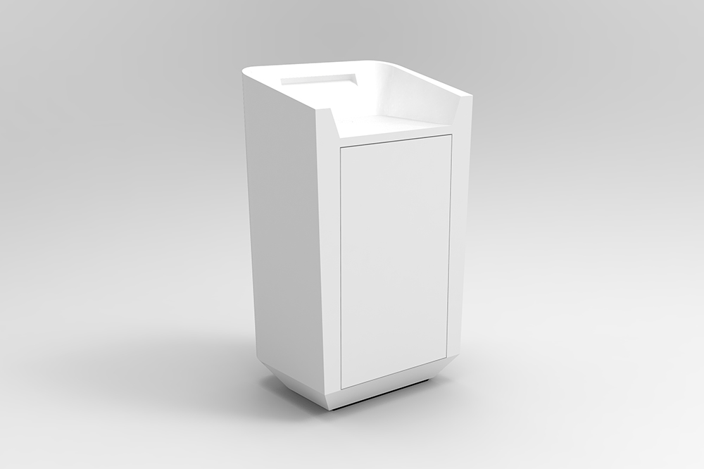 Umi Lectern Conceirge Desk with solid surface worktop and cupboard2