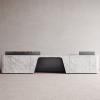 Modular marble desk with hot rolled steel