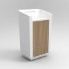 Umi Lectern Concierge Desk with solid surface worktop and oak cupboard2