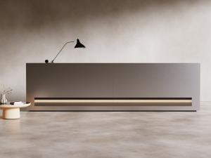 Blok Stainless Steel Reception Desk by Isomi