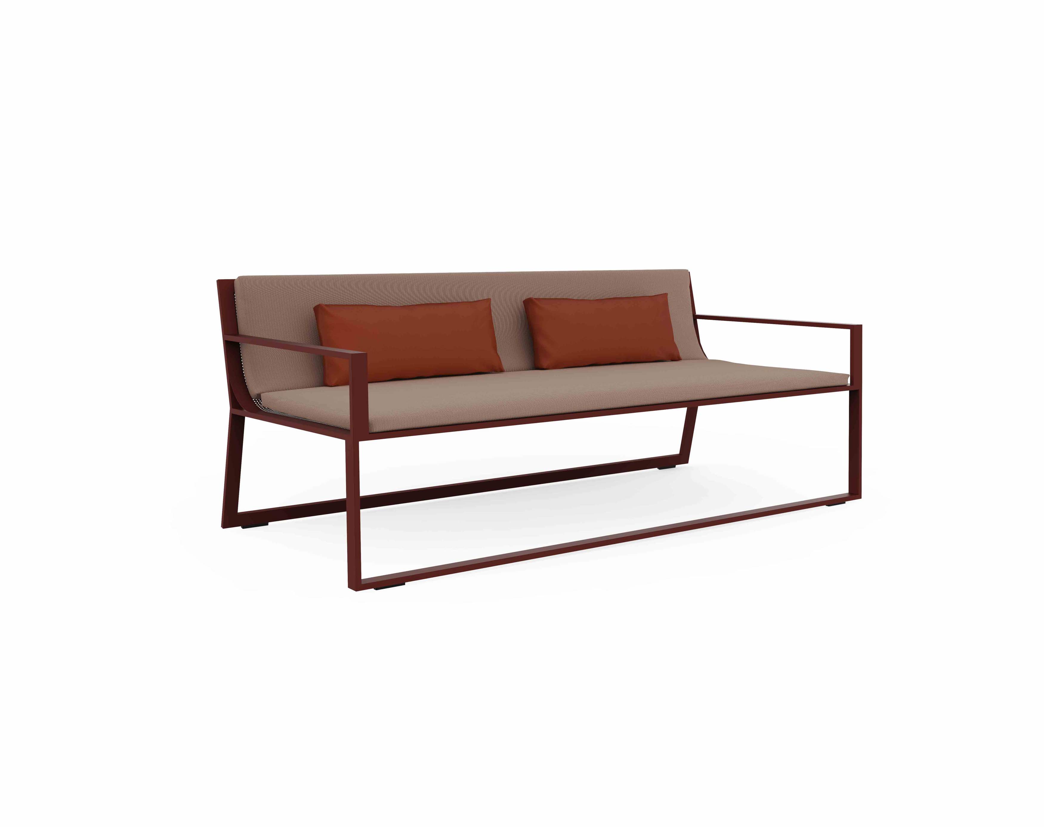 blau 2 seat sofa wine red product image 1