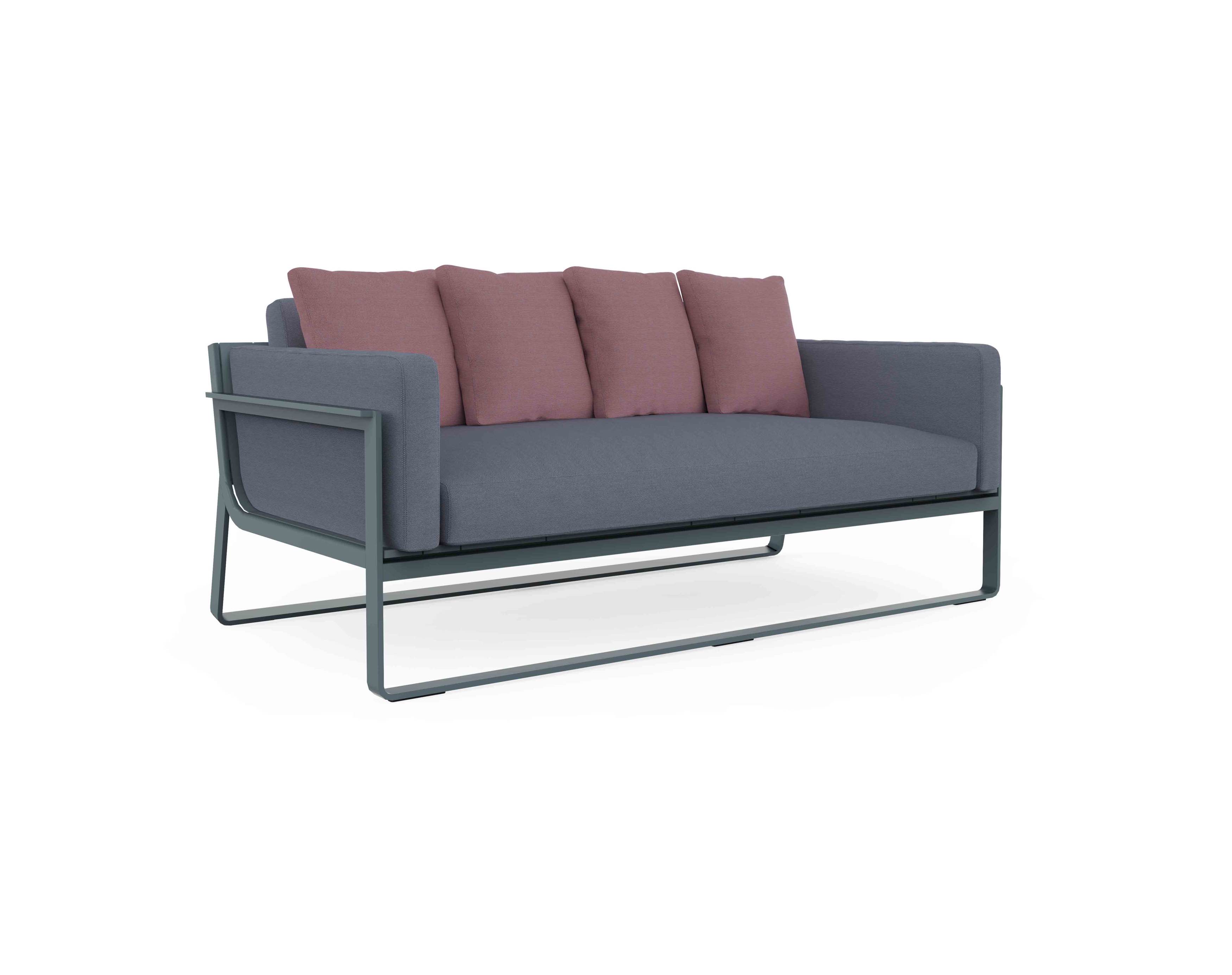 flat 2 seat sofa blue grey product image 2
