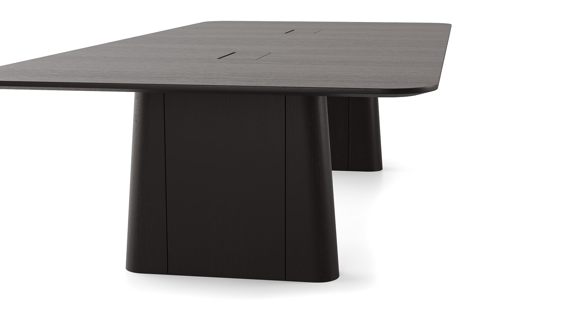 mesa totem 320 roble detalle lateral wengue