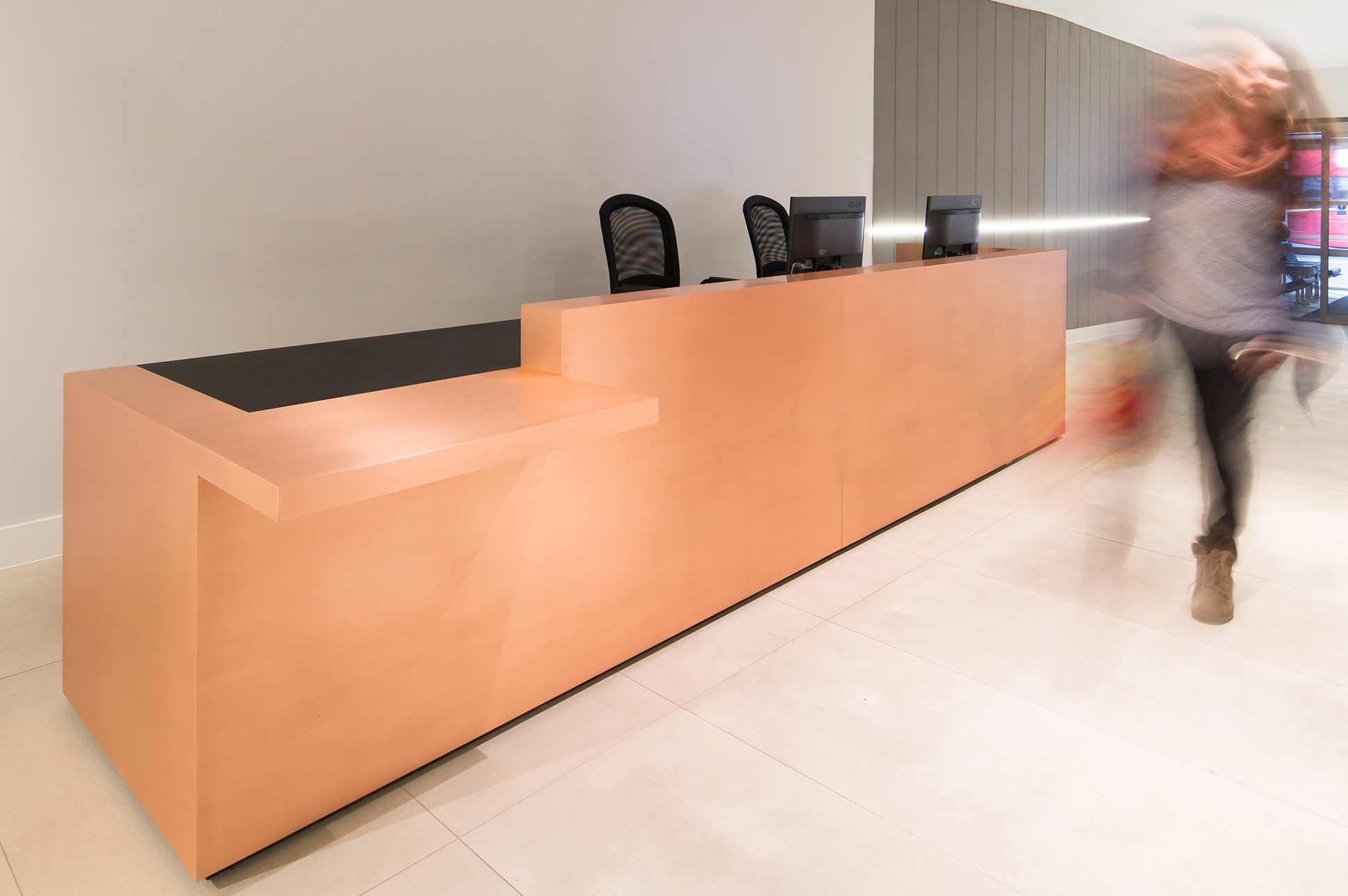 Green Dragon House Copper Modular Reception Desk angle