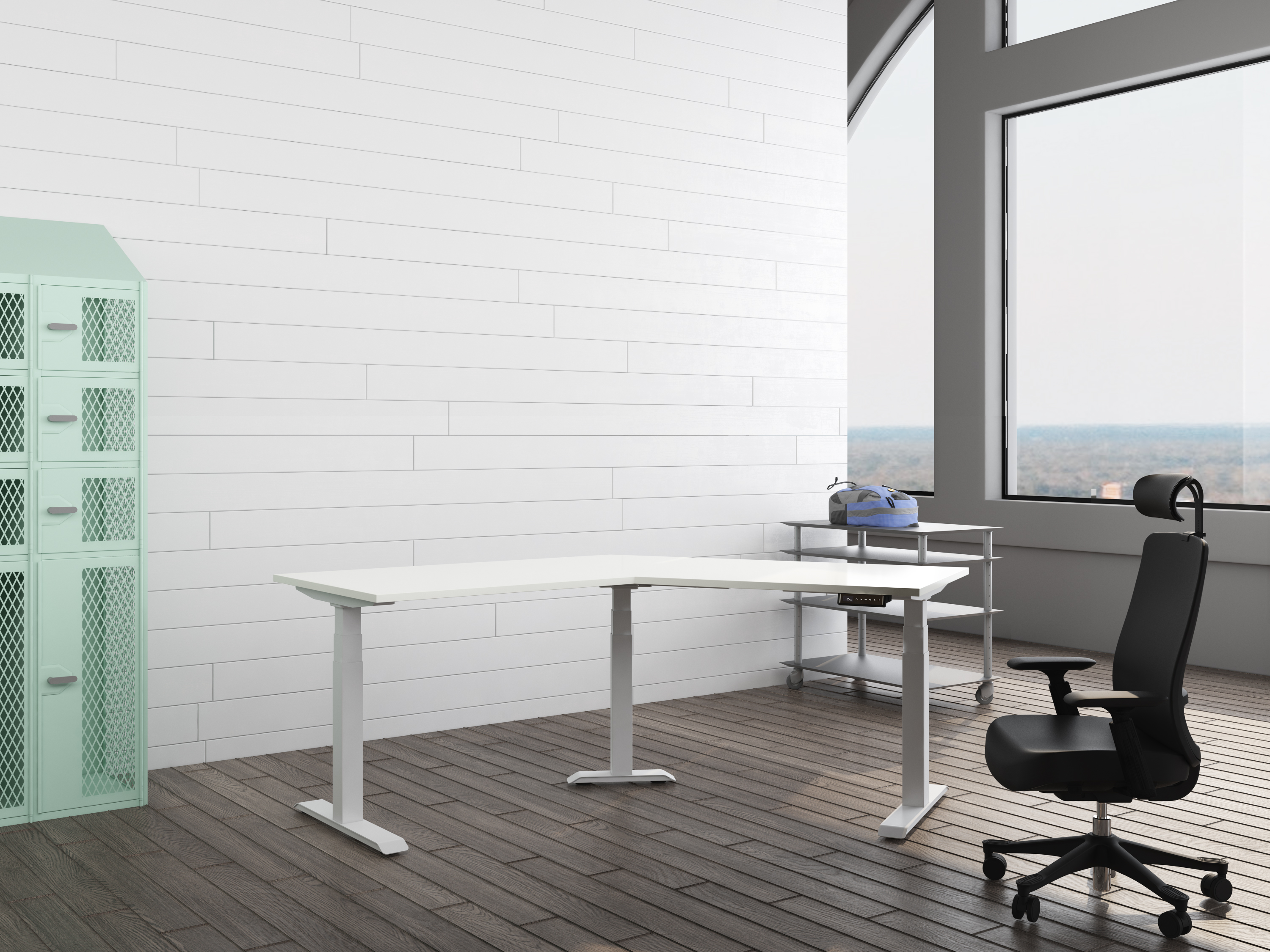 Hex White frame with white tabletop