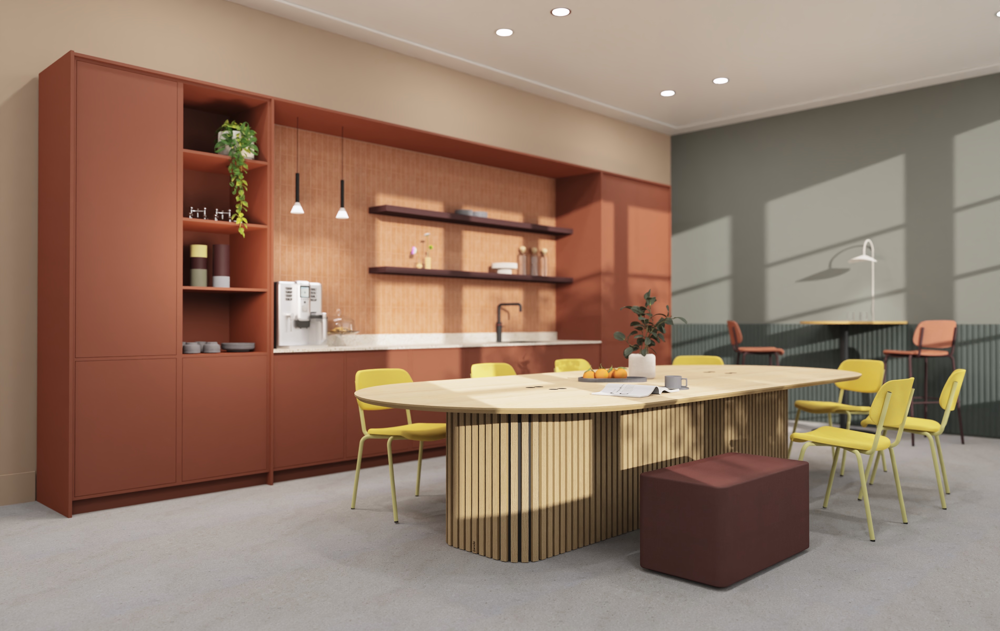 Huddle Setting 2 Kantine Productbrochure realistische renders2