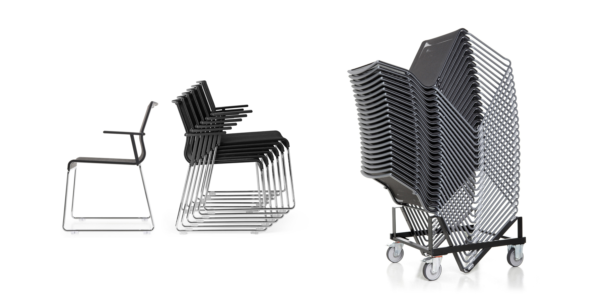 ICF office chair Stick Chair skid base conference HEA05