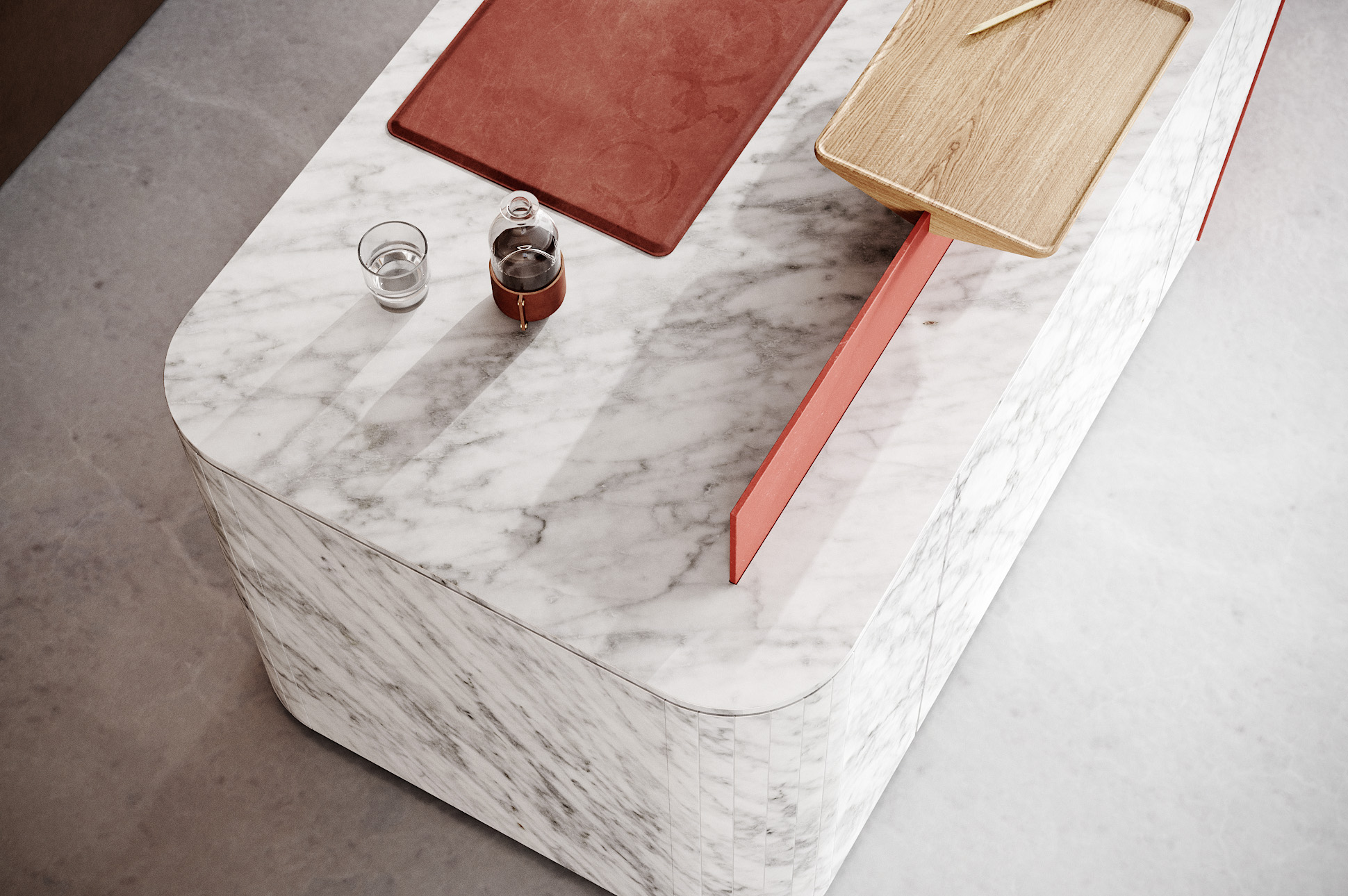 Modular marble desk