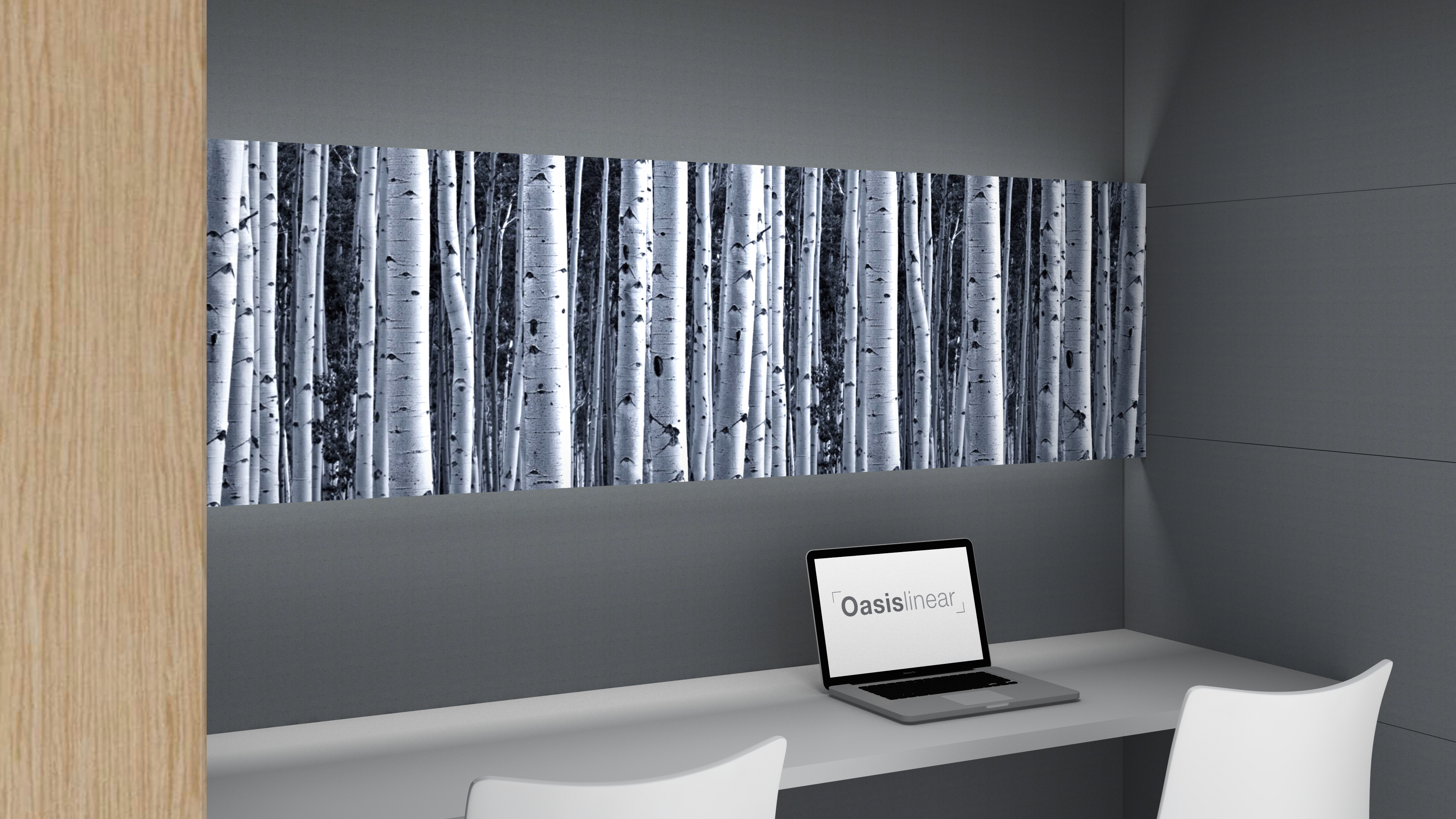 Oasis Linear Team Booth Closeup of Backlit Panel 2