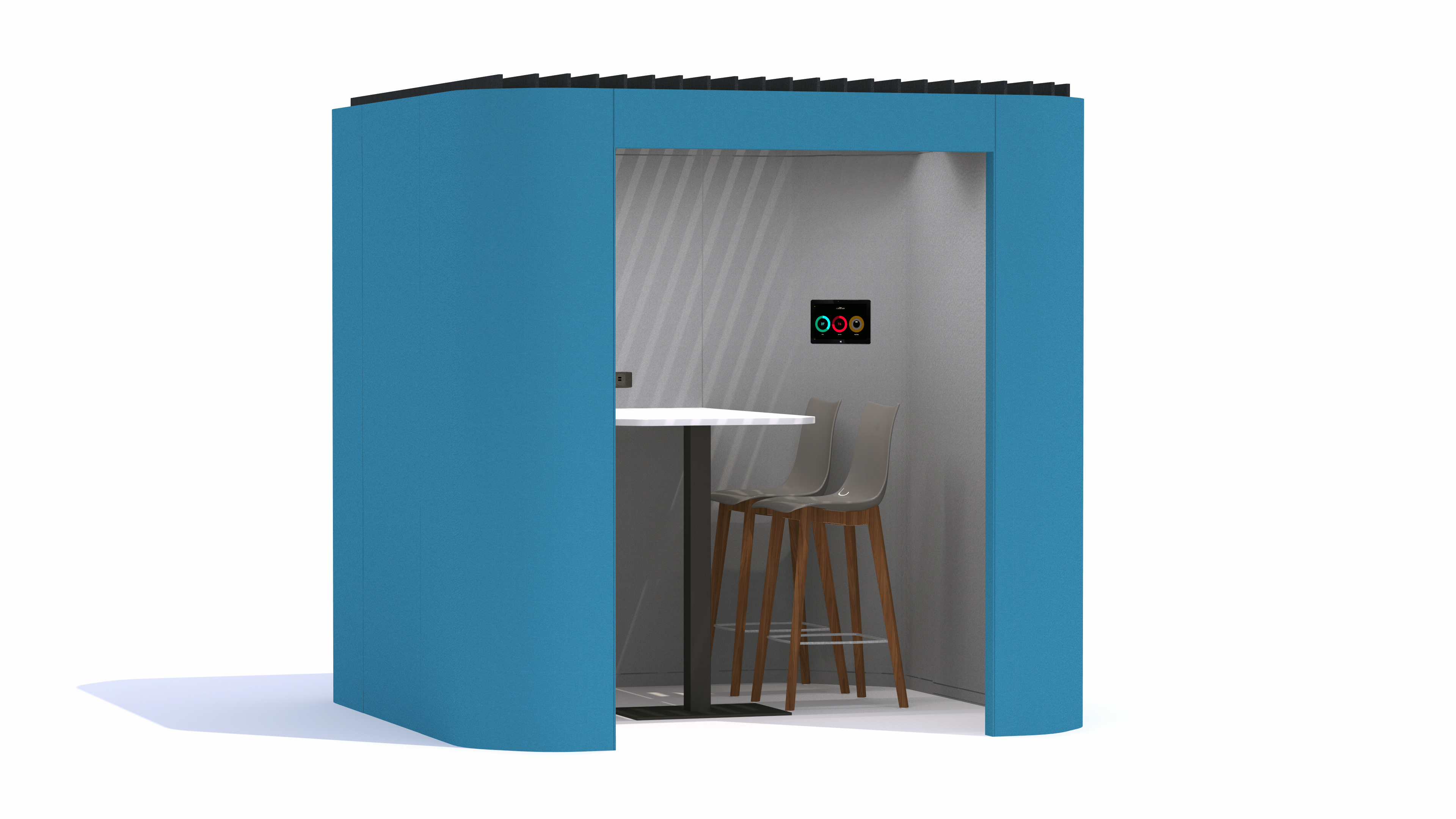 Oasis Soft Booth Team Metal table to left