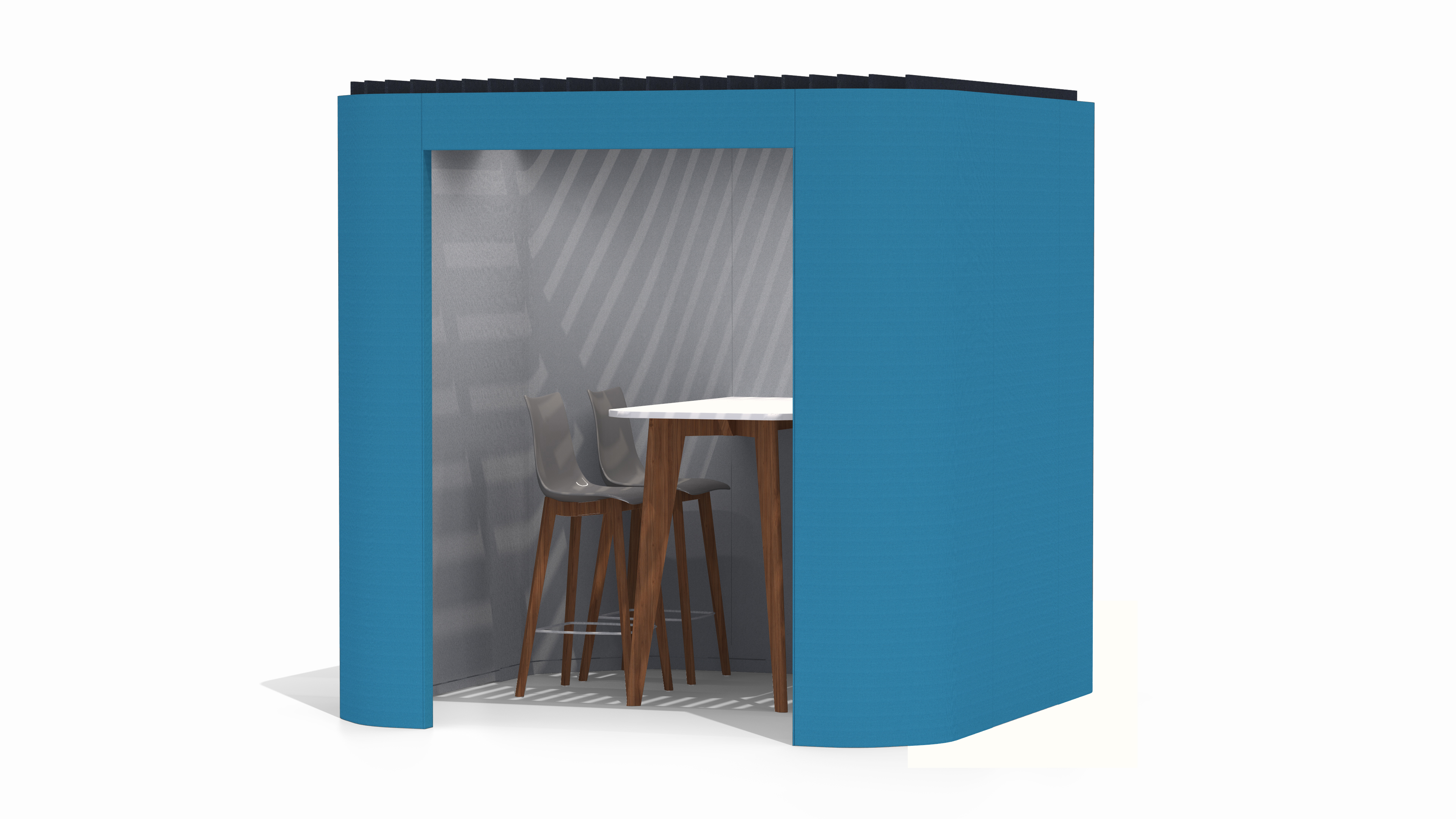 Oasis Soft Booth Team high table to right No glazing