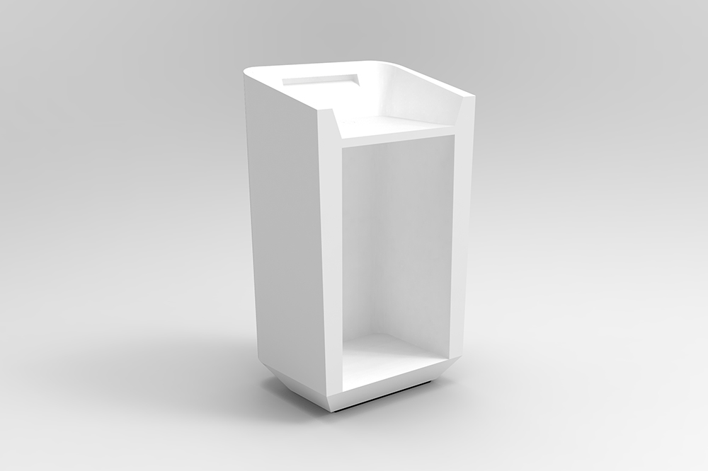 Umi Lectern Concierge Desk with solid surface worktop and legroom2