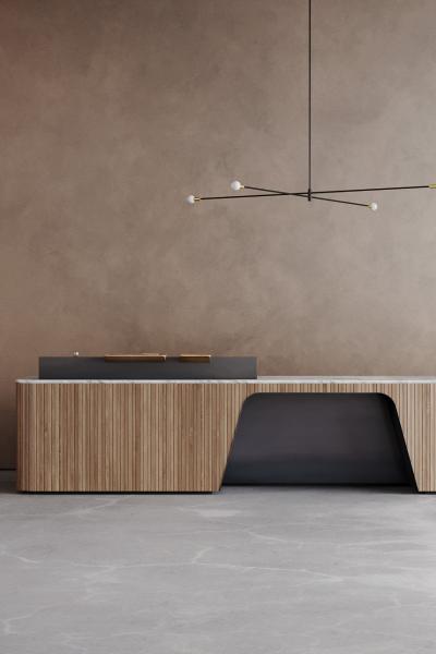 Modular wooden reception desk