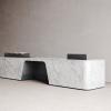 Modular marble reception desk with hot rolled steel