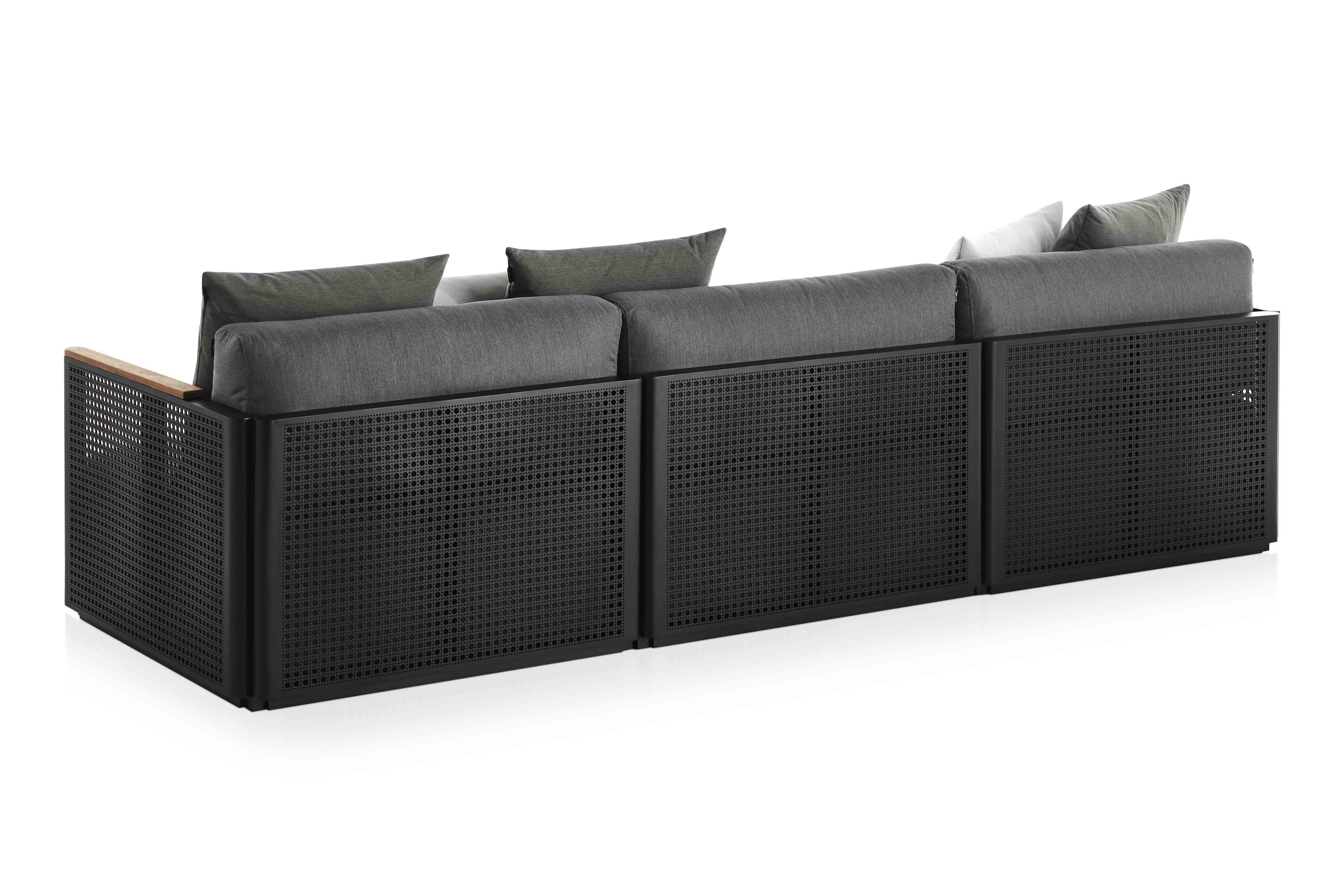 bosc 3 sofa seat black agora liso grafito 45 back iroko