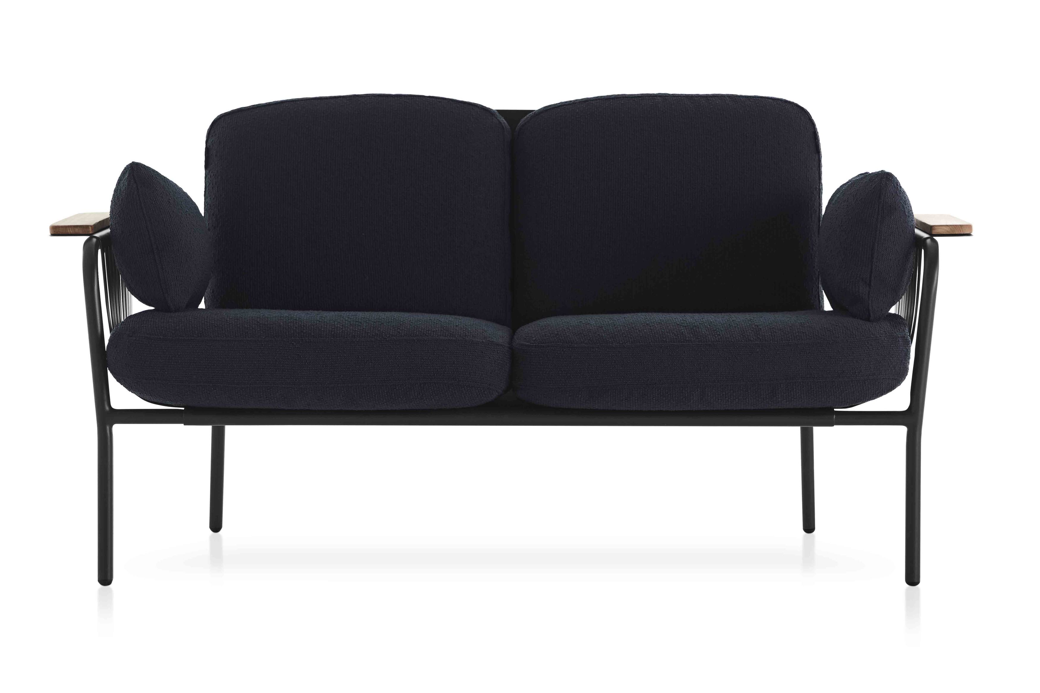 capa 2 seat sofa black atlas plain front