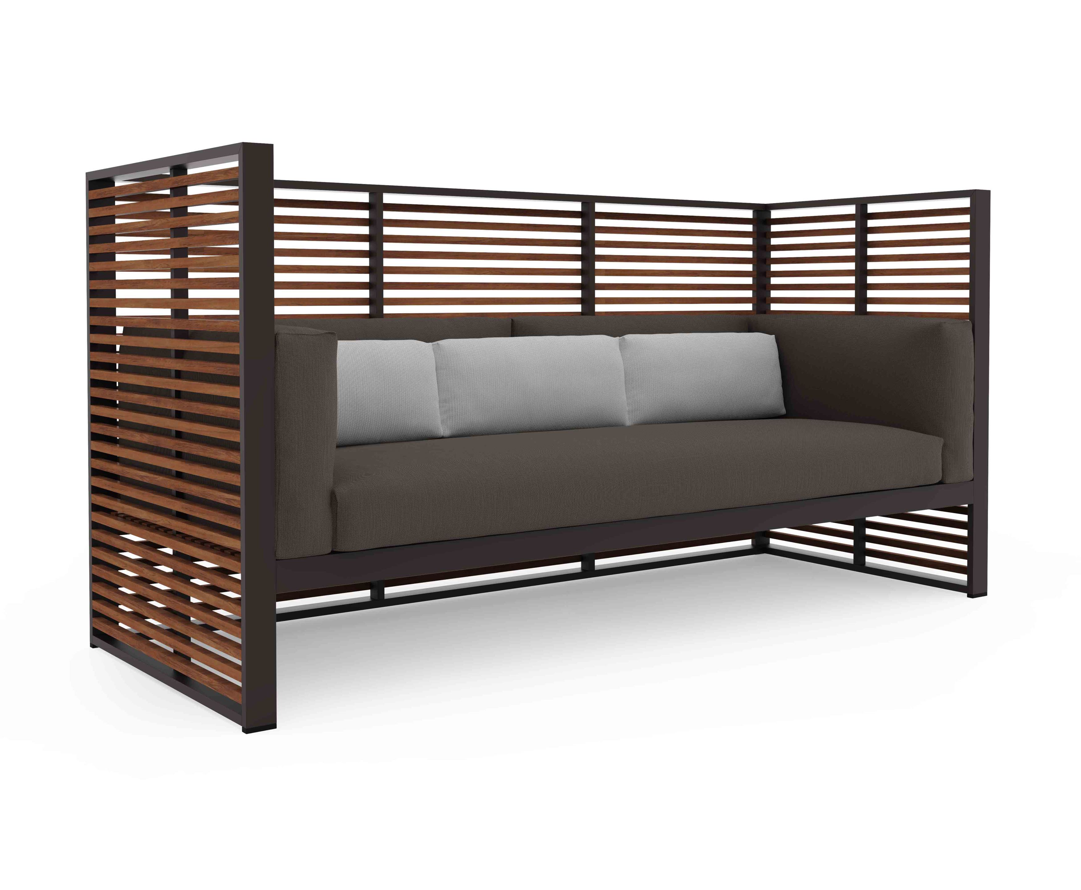 dna teak normando 3 seat sofa grey brown 1