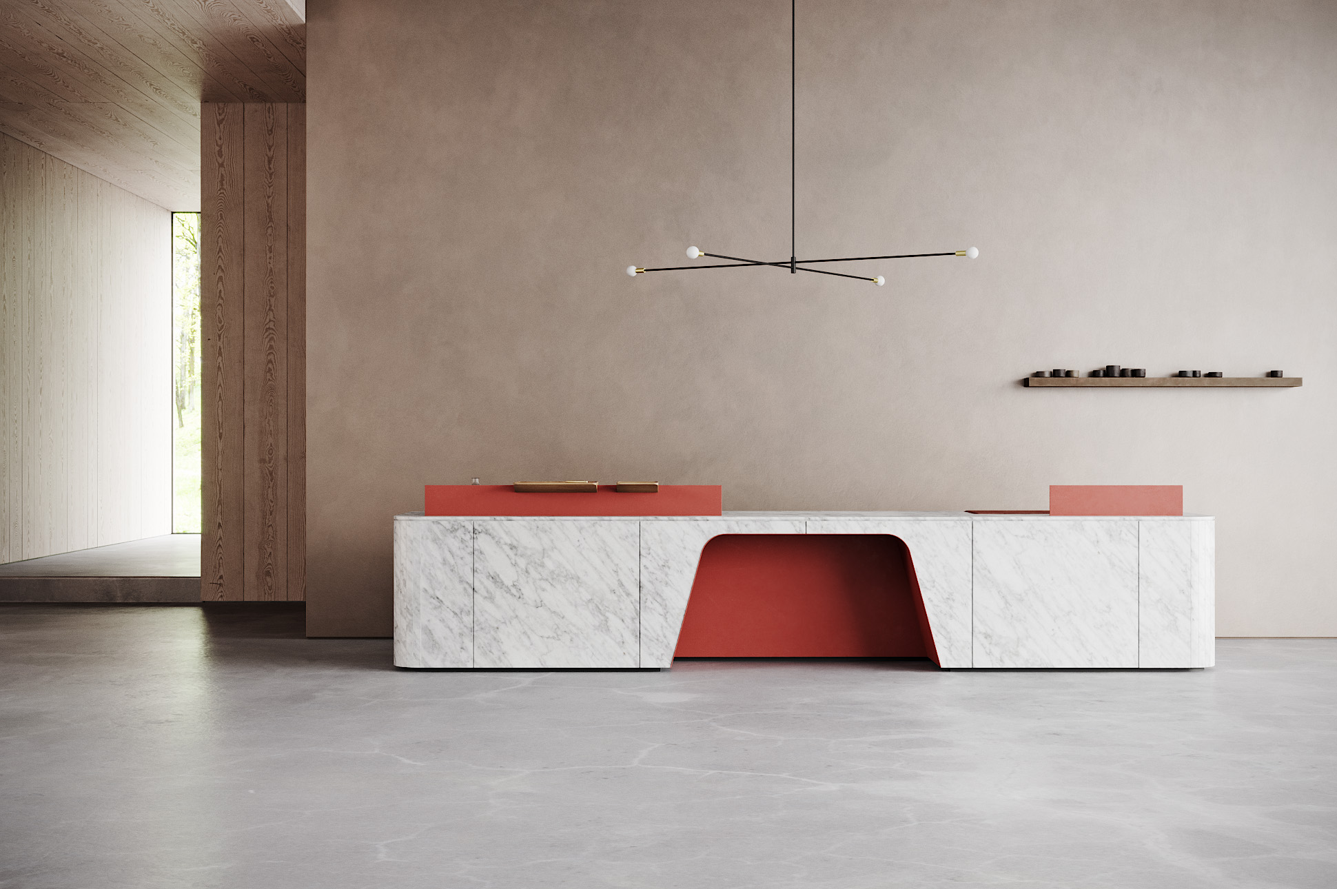 modular stone desk
