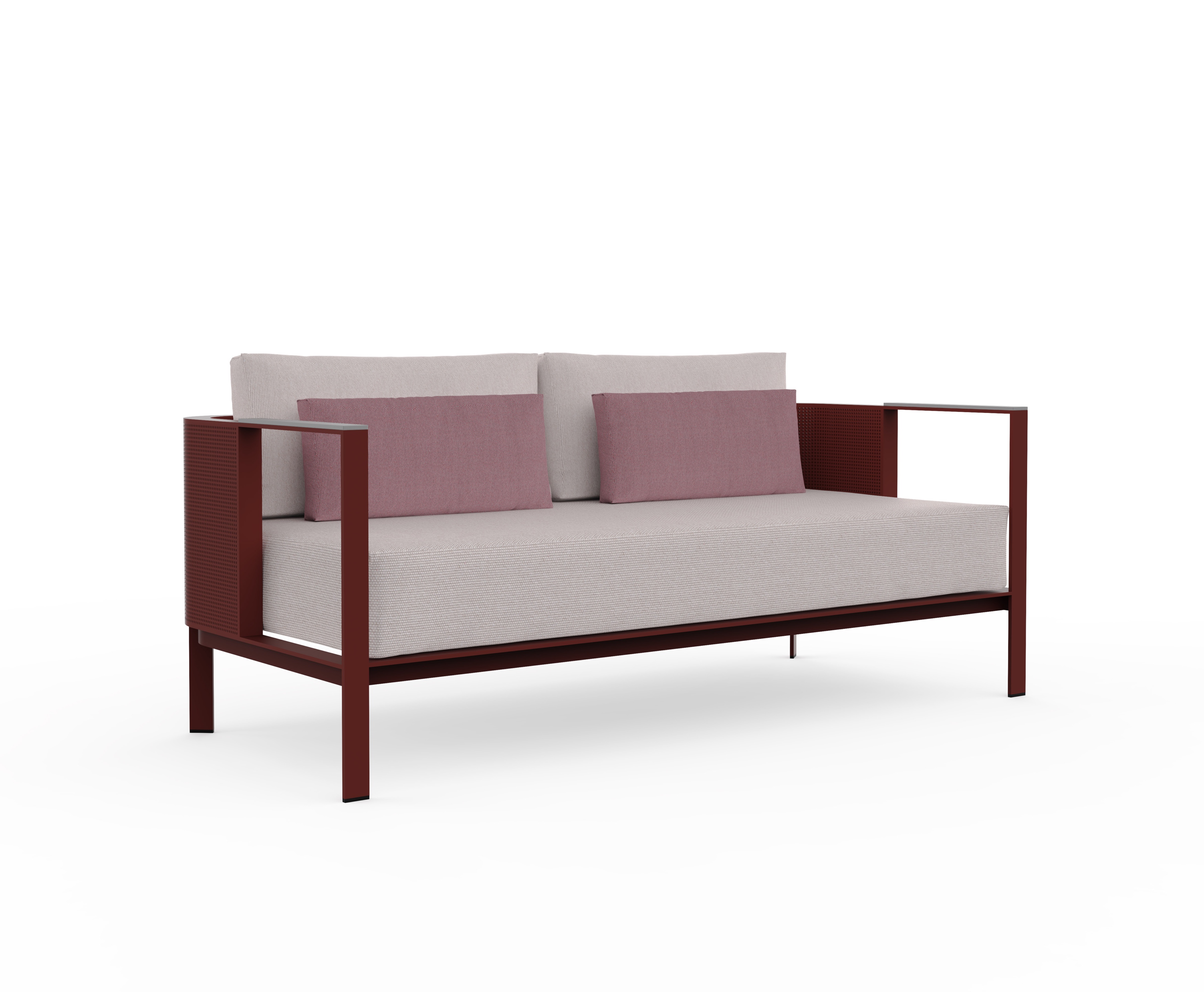 solanas 2 seat sofa wine red